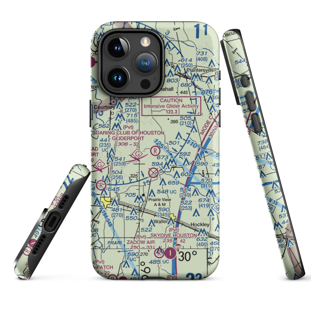 Soaring Club of Houston Gliderport (89TA) VFR Sectional  Tough iPhone Case iPhone 15 Pro Max model shown