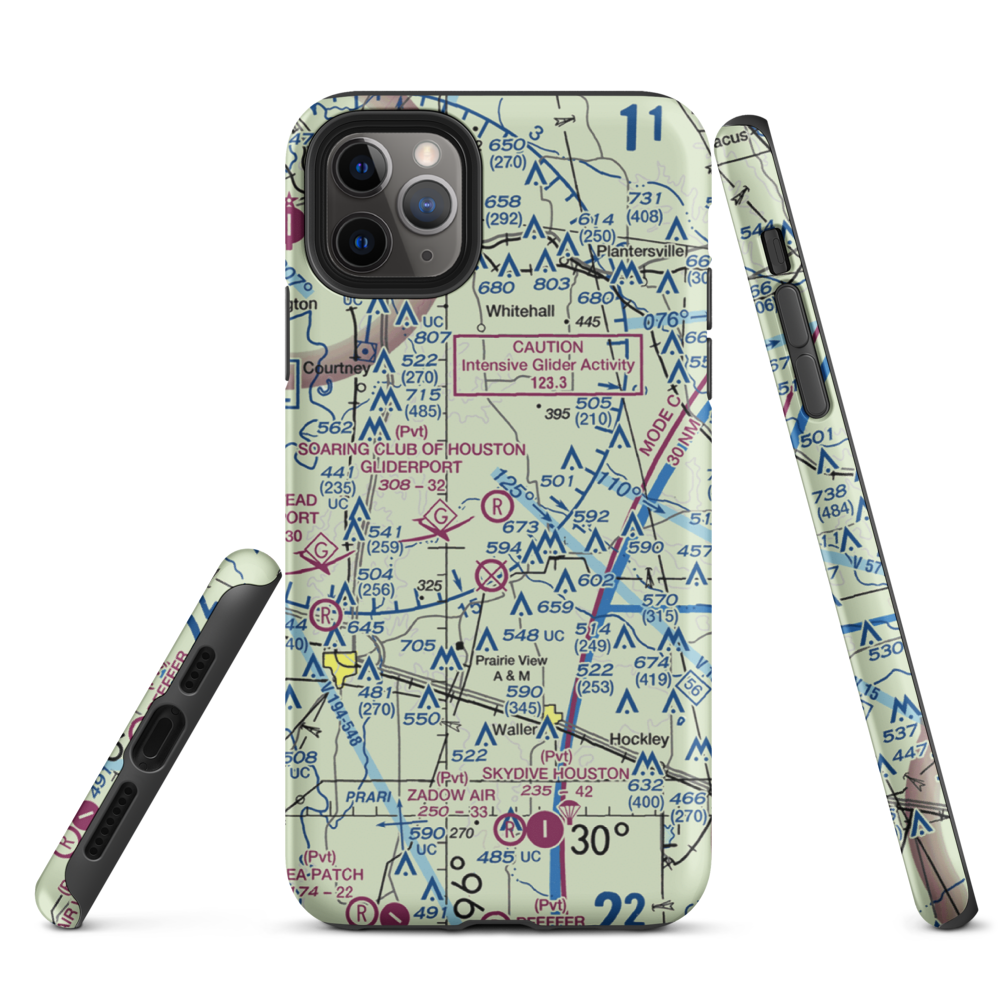 Soaring Club of Houston Gliderport (89TA) VFR Sectional  Tough iPhone Case iPhone 11 Pro Max model shown