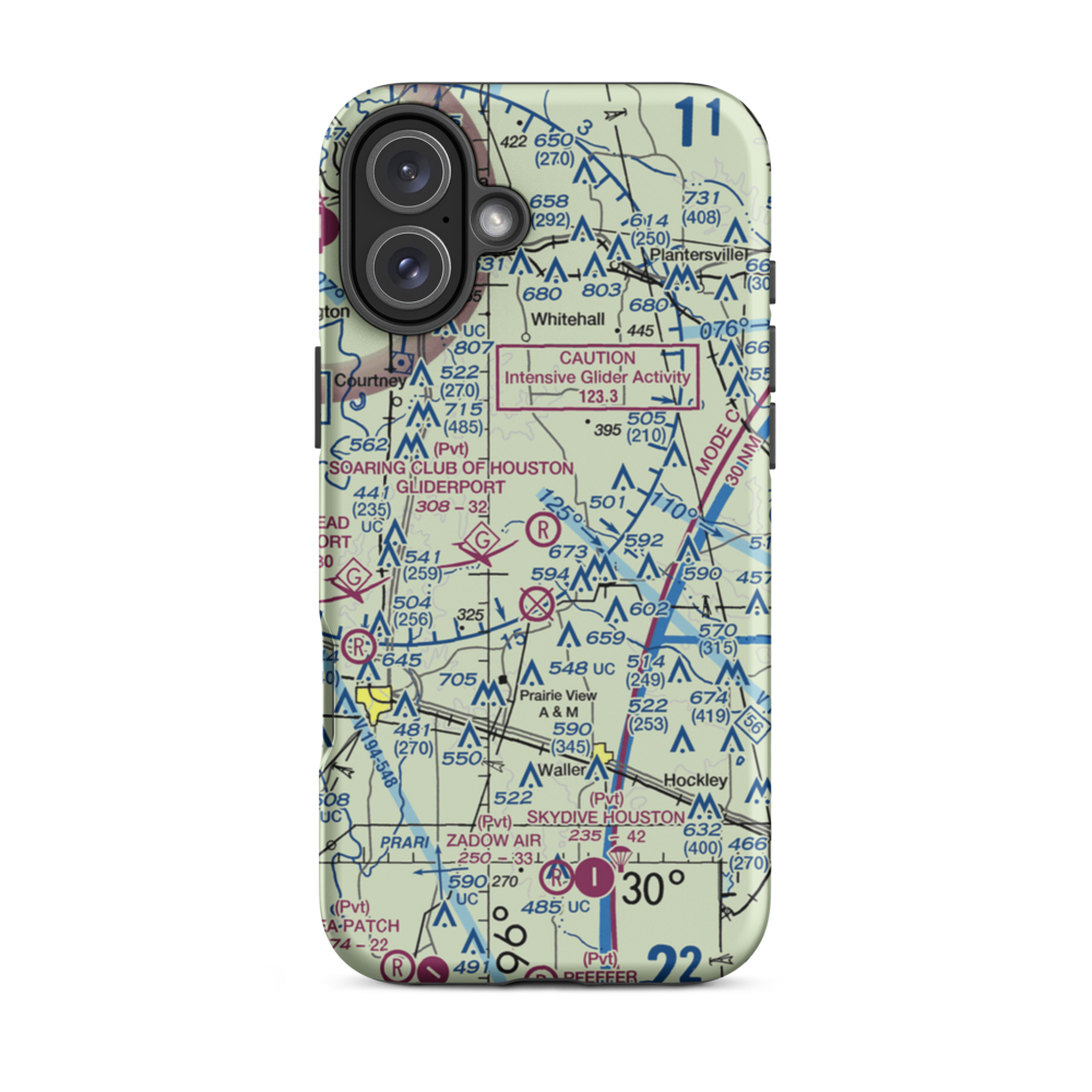 Soaring Club of Houston Gliderport (89TA) VFR Sectional  Tough iPhone Case iPhone 16 Plus model shown