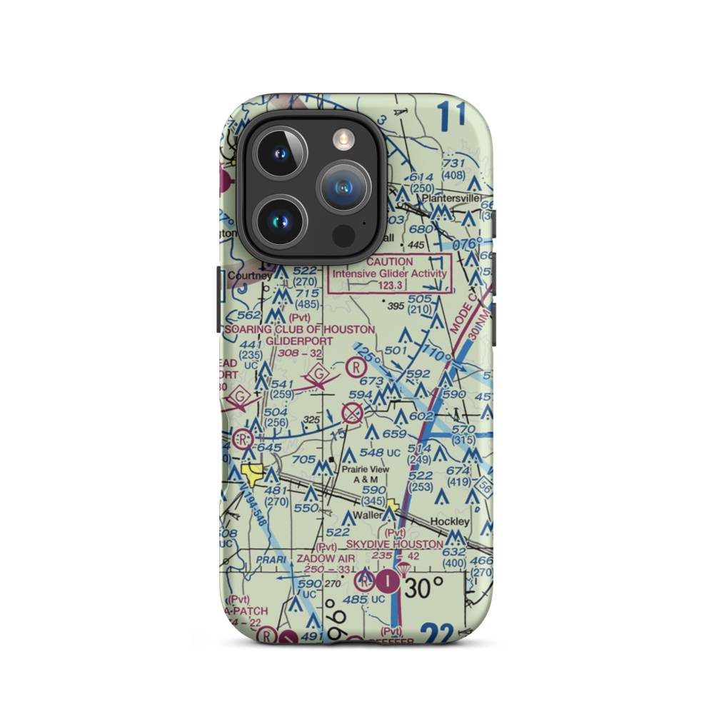 Soaring Club of Houston Gliderport (89TA) VFR Sectional  Tough iPhone Case iPhone 16 Pro model shown