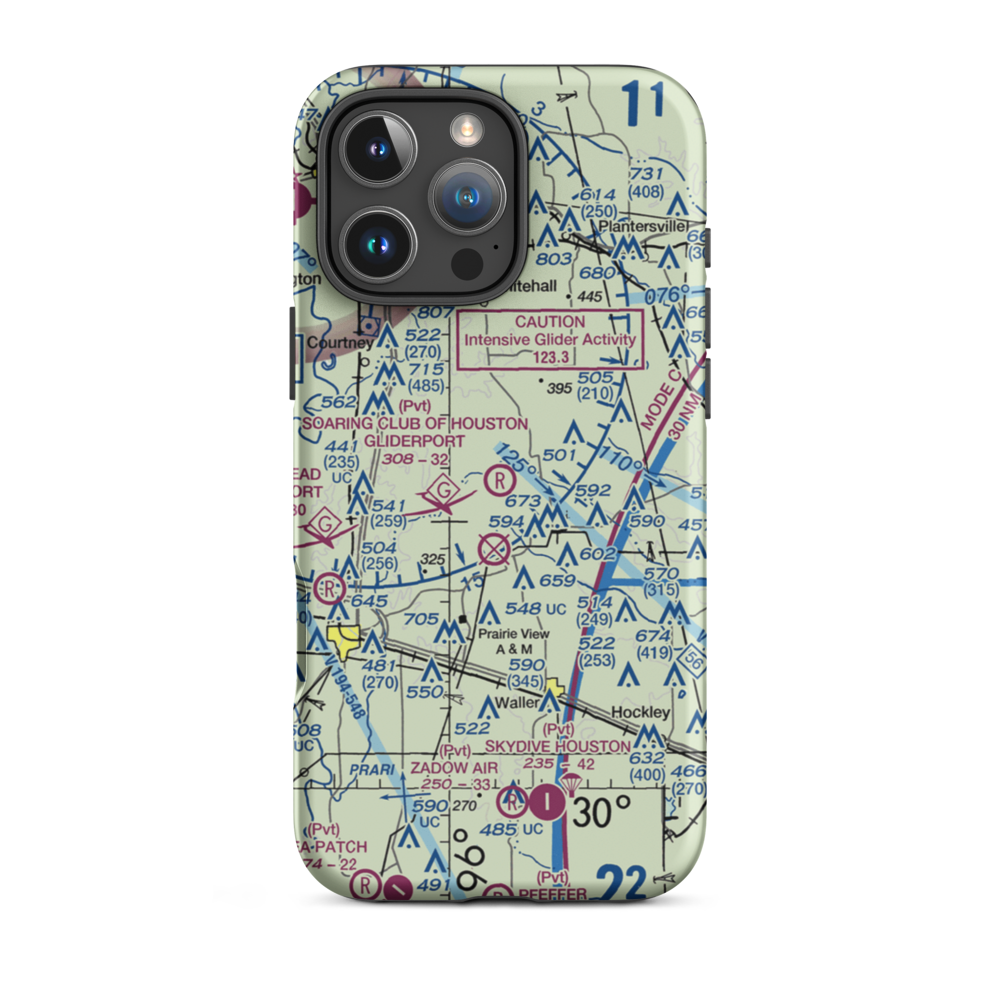 Soaring Club of Houston Gliderport (89TA) VFR Sectional  Tough iPhone Case iPhone 16 Pro Max model shown