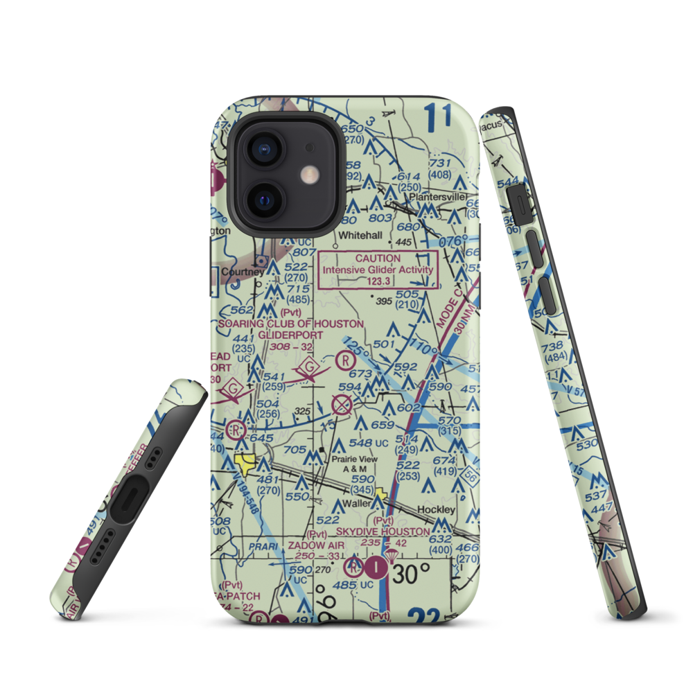 Soaring Club of Houston Gliderport (89TA) VFR Sectional  Tough iPhone Case iPhone 12 model shown