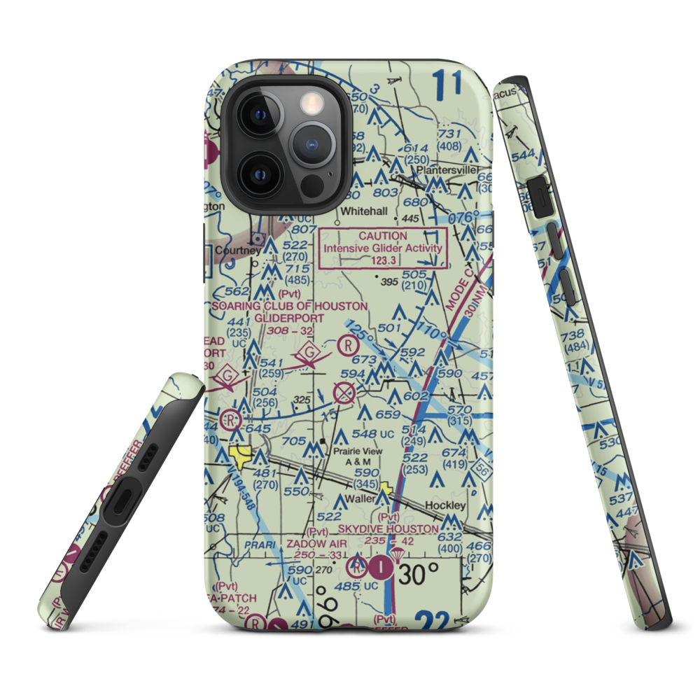 Soaring Club of Houston Gliderport (89TA) VFR Sectional  Tough iPhone Case iPhone 12 Pro Max model shown