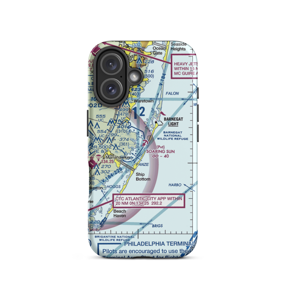 Soaring Sun Seaplane Base (21JY) VFR Sectional  Tough iPhone Case iPhone 16 model shown