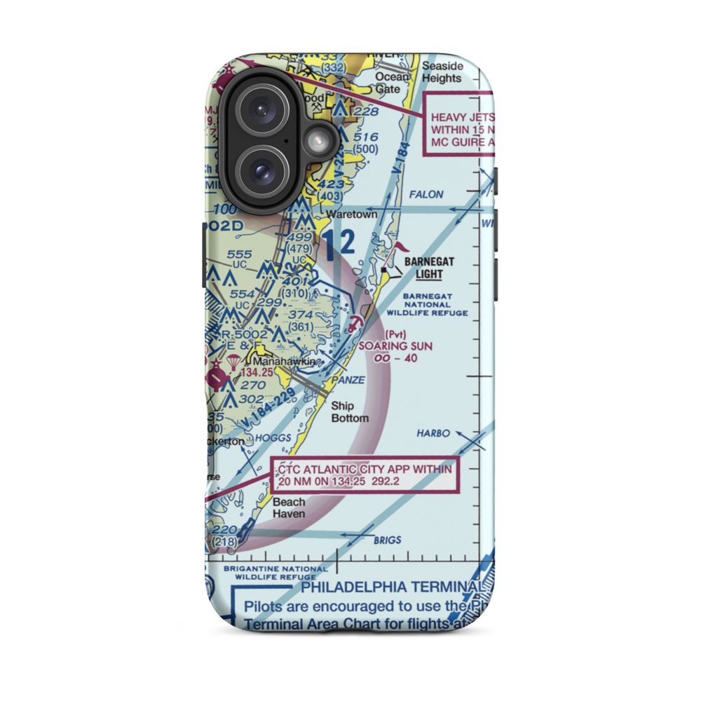 Soaring Sun Seaplane Base (21JY) VFR Sectional  Tough iPhone Case iPhone 16 Plus model shown
