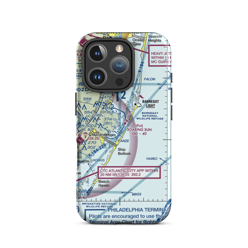 Soaring Sun Seaplane Base (21JY) VFR Sectional  Tough iPhone Case iPhone 16 Pro model shown
