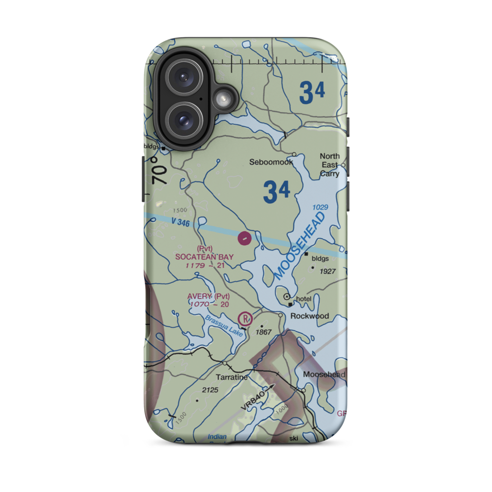 Socatean Bay Airport (13ME) VFR Sectional  Tough iPhone Case iPhone 16 Plus model shown