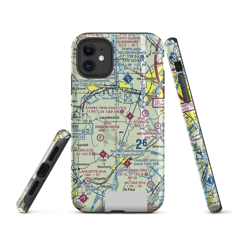 Sohler's Holly Hill Airport (OR31) VFR Sectional  Tough iPhone Case iPhone 11 model shown