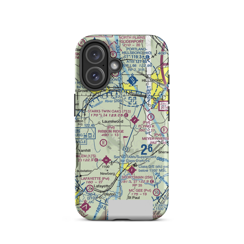 Sohler's Holly Hill Airport (OR31) VFR Sectional  Tough iPhone Case iPhone 16 model shown