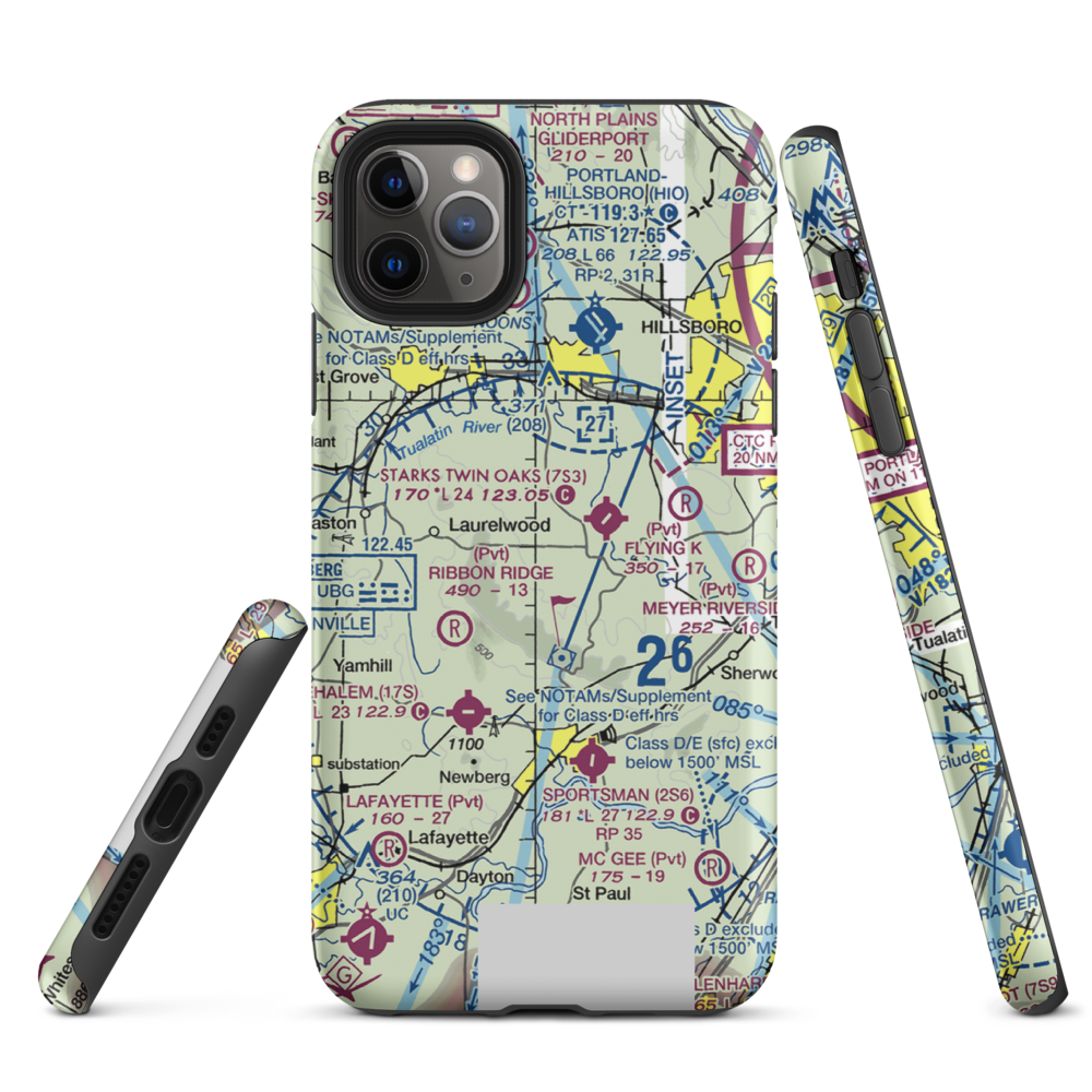 Sohler's Holly Hill Airport (OR31) VFR Sectional  Tough iPhone Case iPhone 11 Pro Max model shown