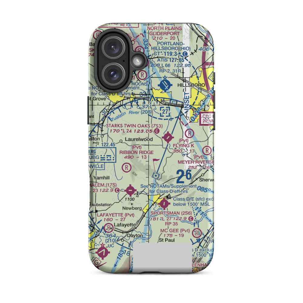 Sohler's Holly Hill Airport (OR31) VFR Sectional  Tough iPhone Case iPhone 16 Plus model shown