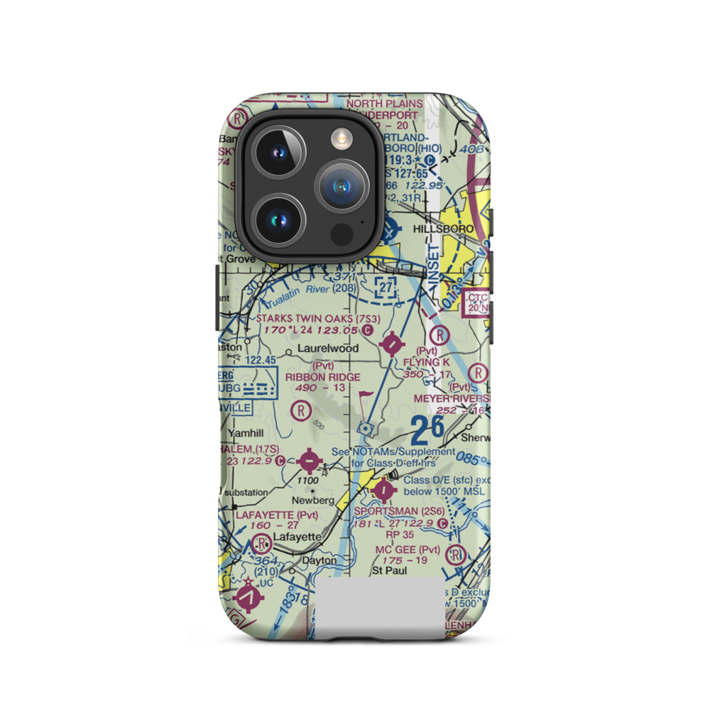 Sohler's Holly Hill Airport (OR31) VFR Sectional  Tough iPhone Case iPhone 16 Pro model shown