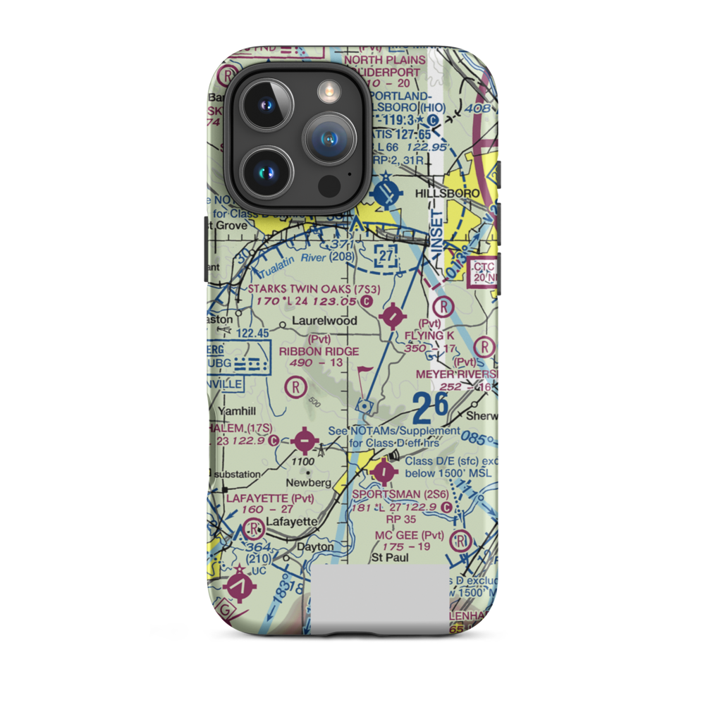 Sohler's Holly Hill Airport (OR31) VFR Sectional  Tough iPhone Case iPhone 16 Pro Max model shown