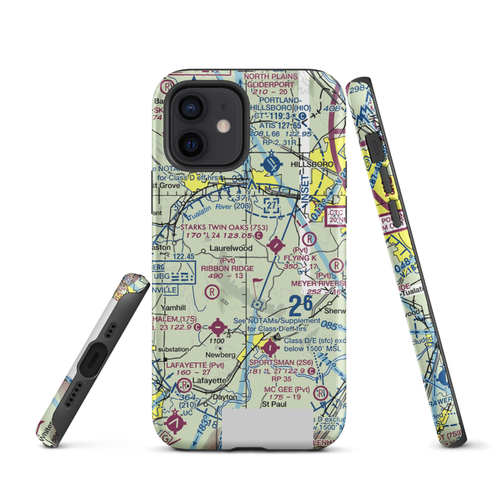 Sohler's Holly Hill Airport (OR31) VFR Sectional  Tough iPhone Case iPhone 12 model shown