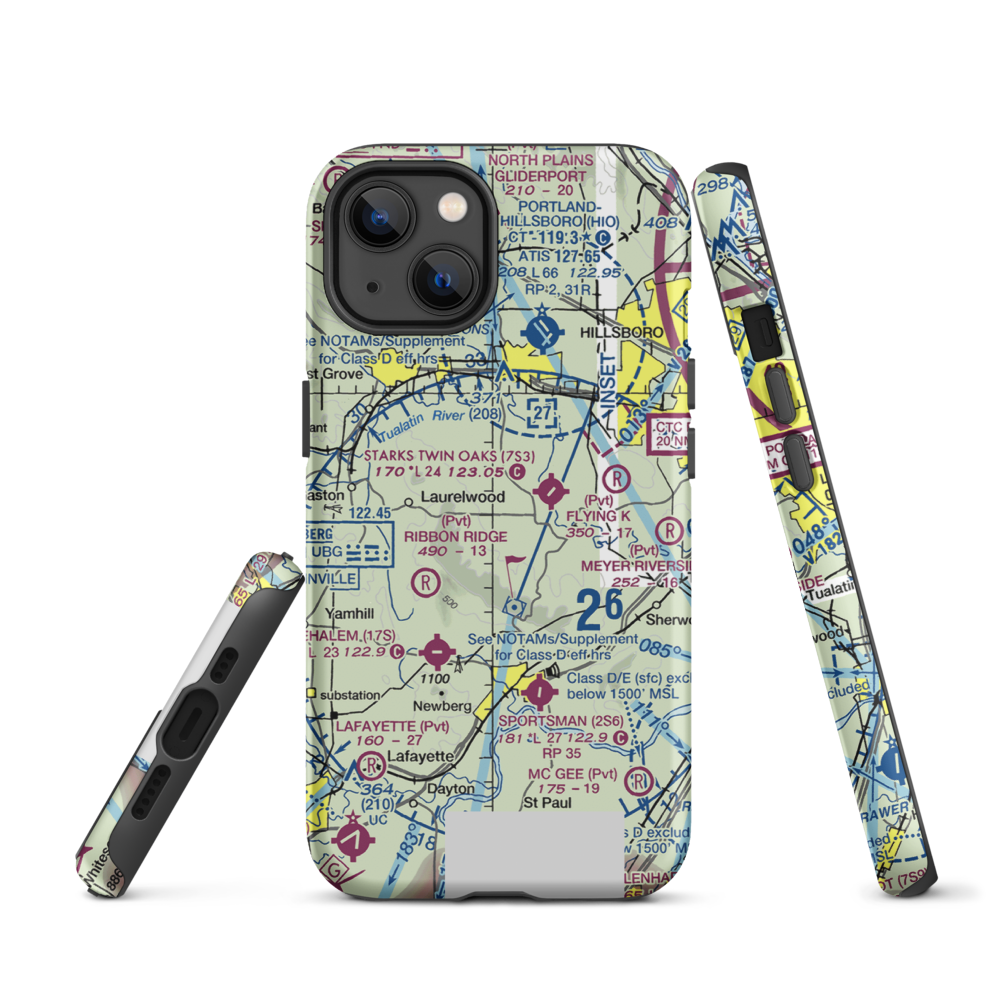 Sohler's Holly Hill Airport (OR31) VFR Sectional  Tough iPhone Case iPhone 13 model shown