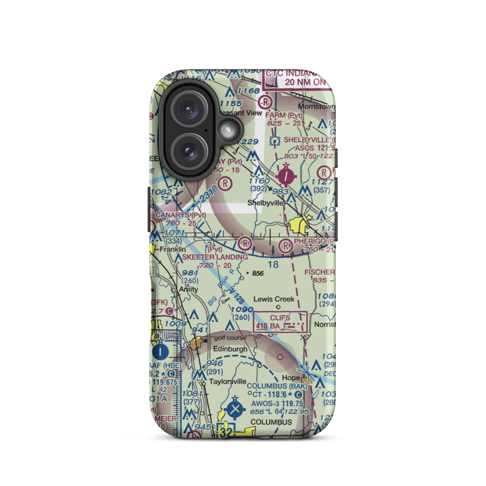 Solenberg Airport (II97) VFR Sectional  Tough iPhone Case iPhone 16 model shown