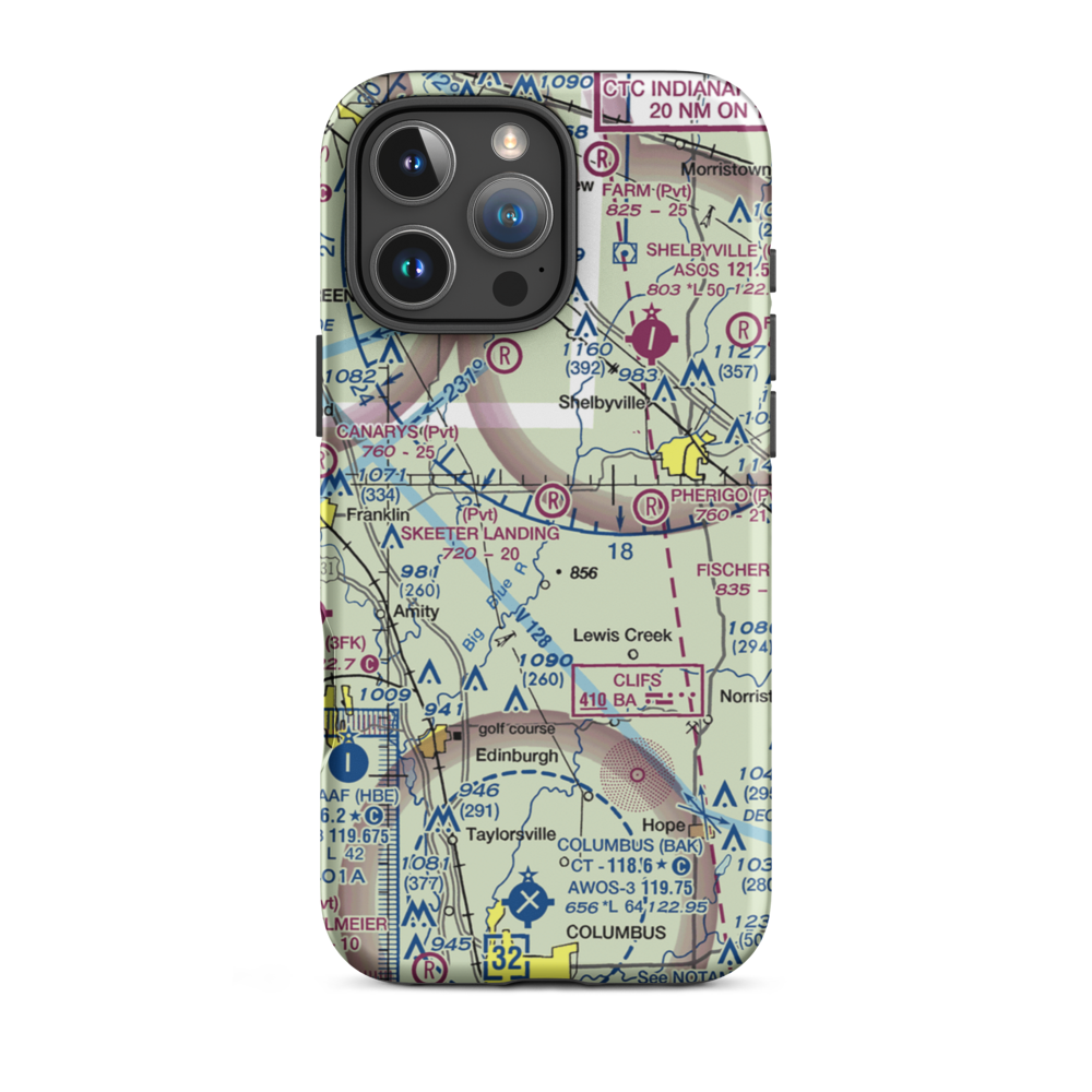Solenberg Airport (II97) VFR Sectional  Tough iPhone Case iPhone 16 Pro Max model shown