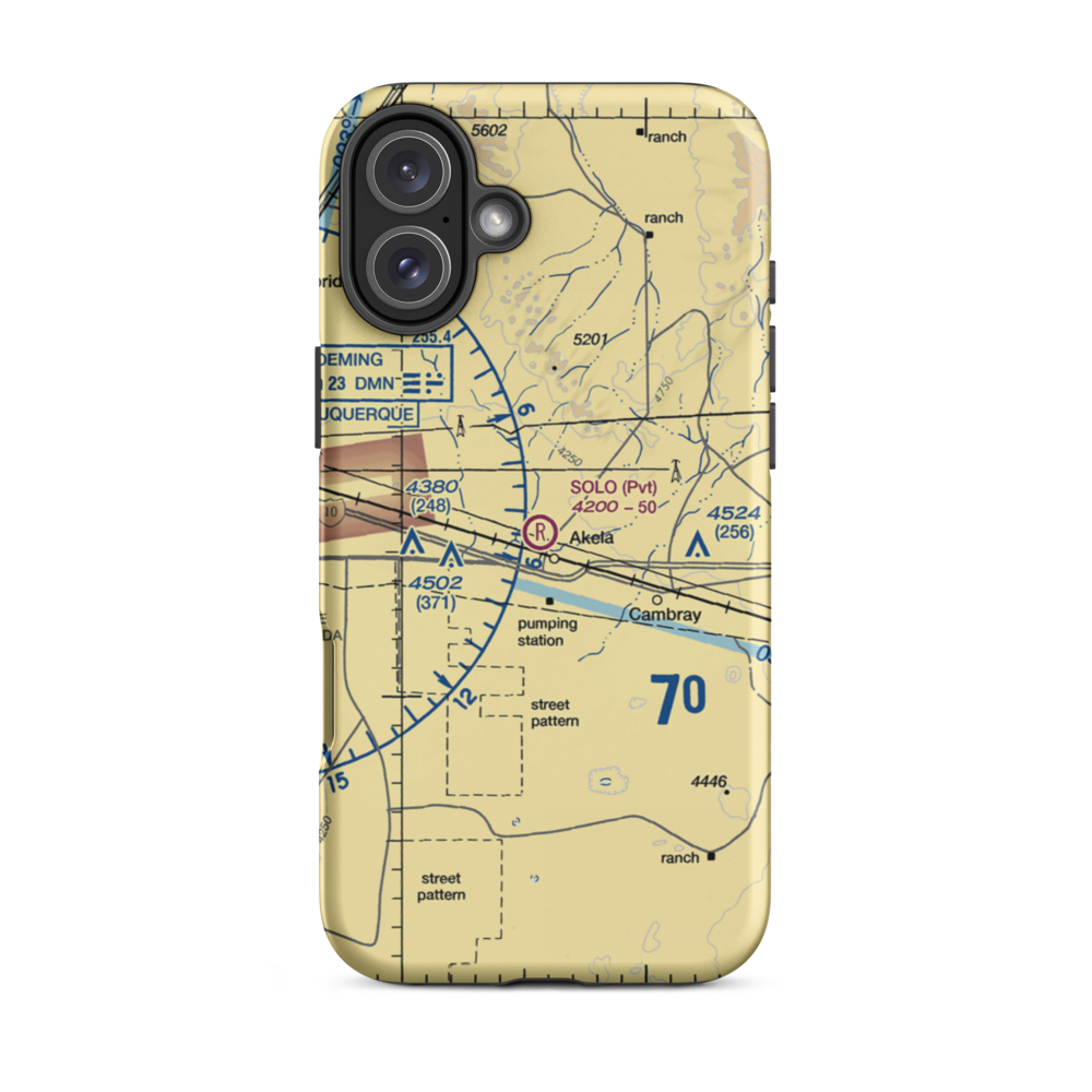 Solo Ranch Airport (NM08) VFR Sectional  Tough iPhone Case iPhone 16 Plus model shown