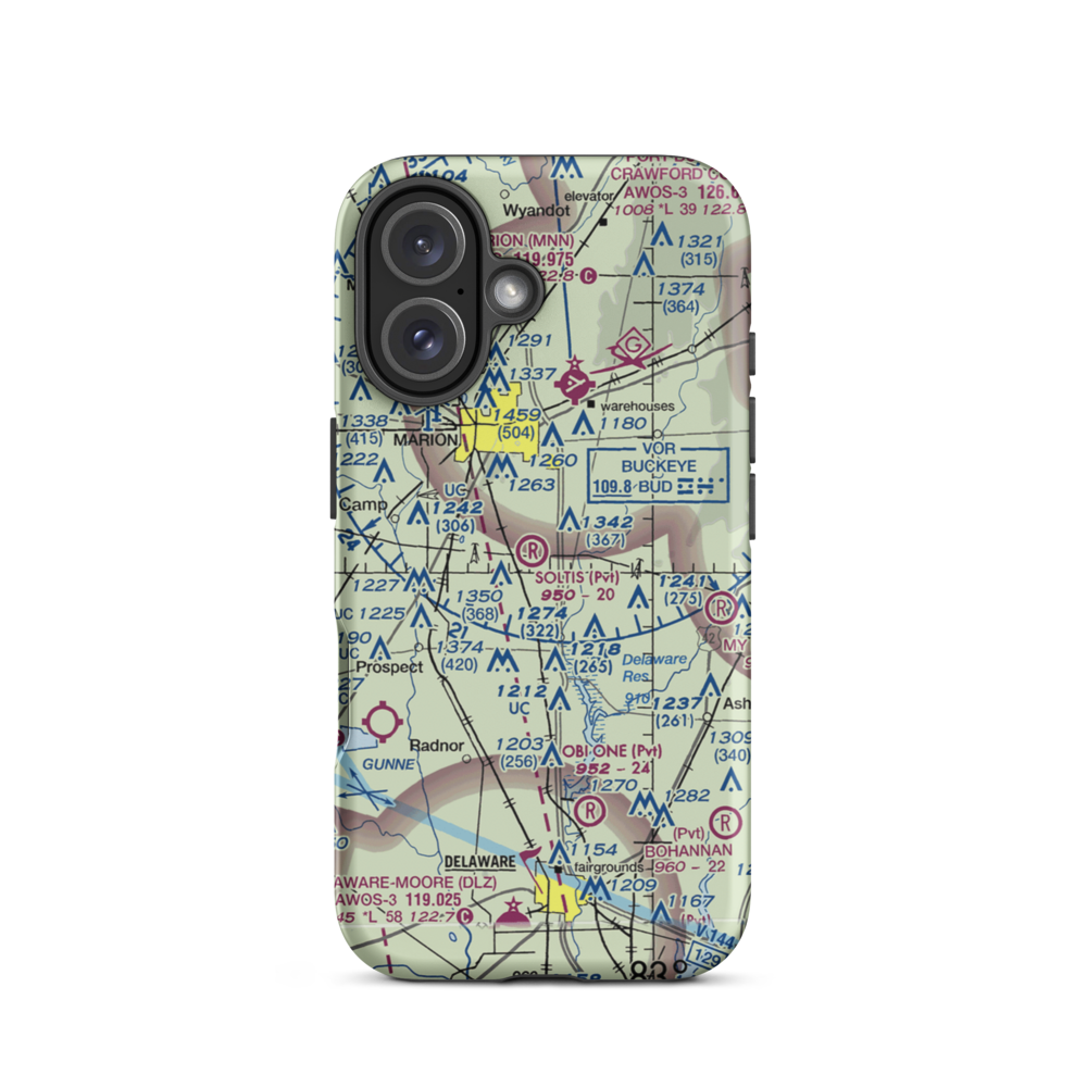 Soltis Field (75OI) VFR Sectional  Tough iPhone Case iPhone 16 model shown