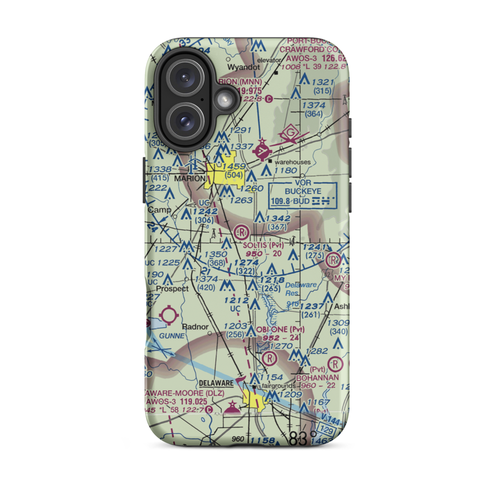 Soltis Field (75OI) VFR Sectional  Tough iPhone Case iPhone 16 Plus model shown