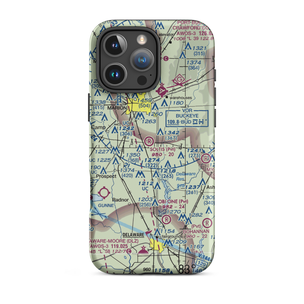 Soltis Field (75OI) VFR Sectional  Tough iPhone Case iPhone 16 Pro Max model shown