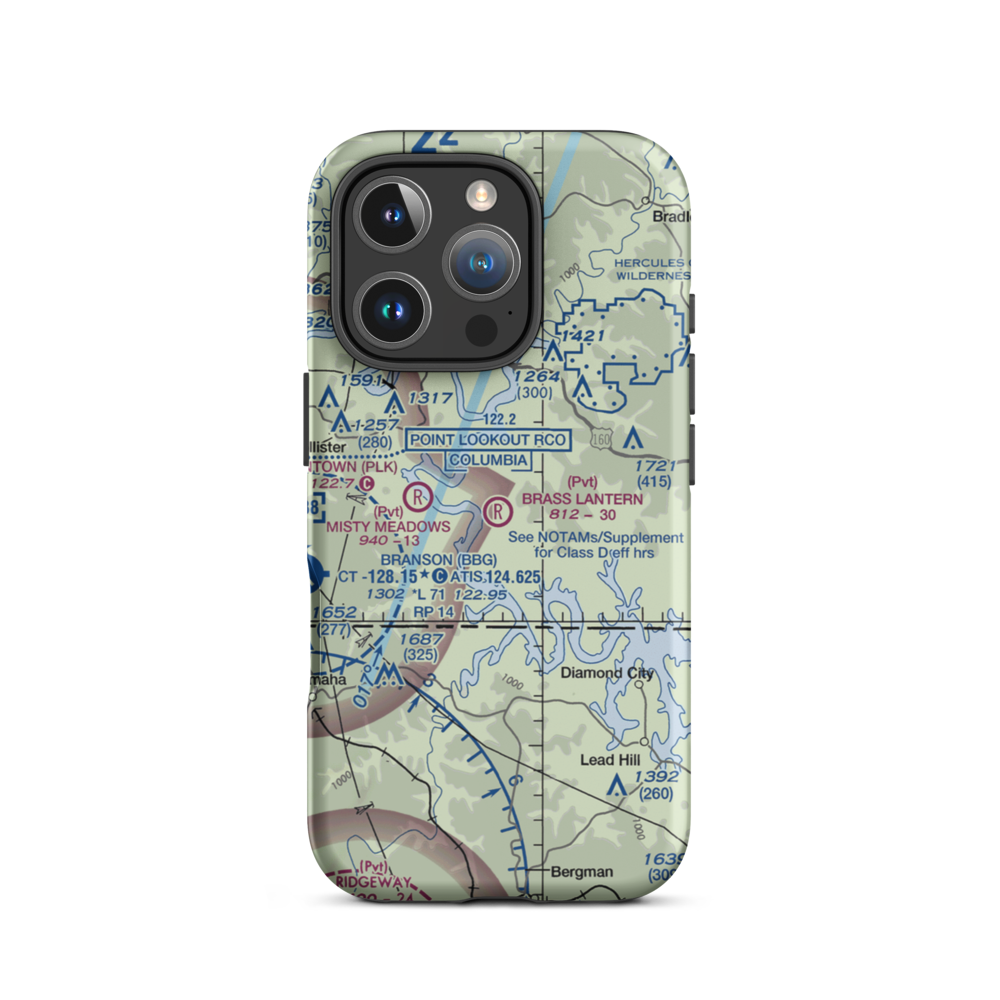 Someday Ranch Airport (MU24) VFR Sectional  Tough iPhone Case iPhone 16 Pro model shown