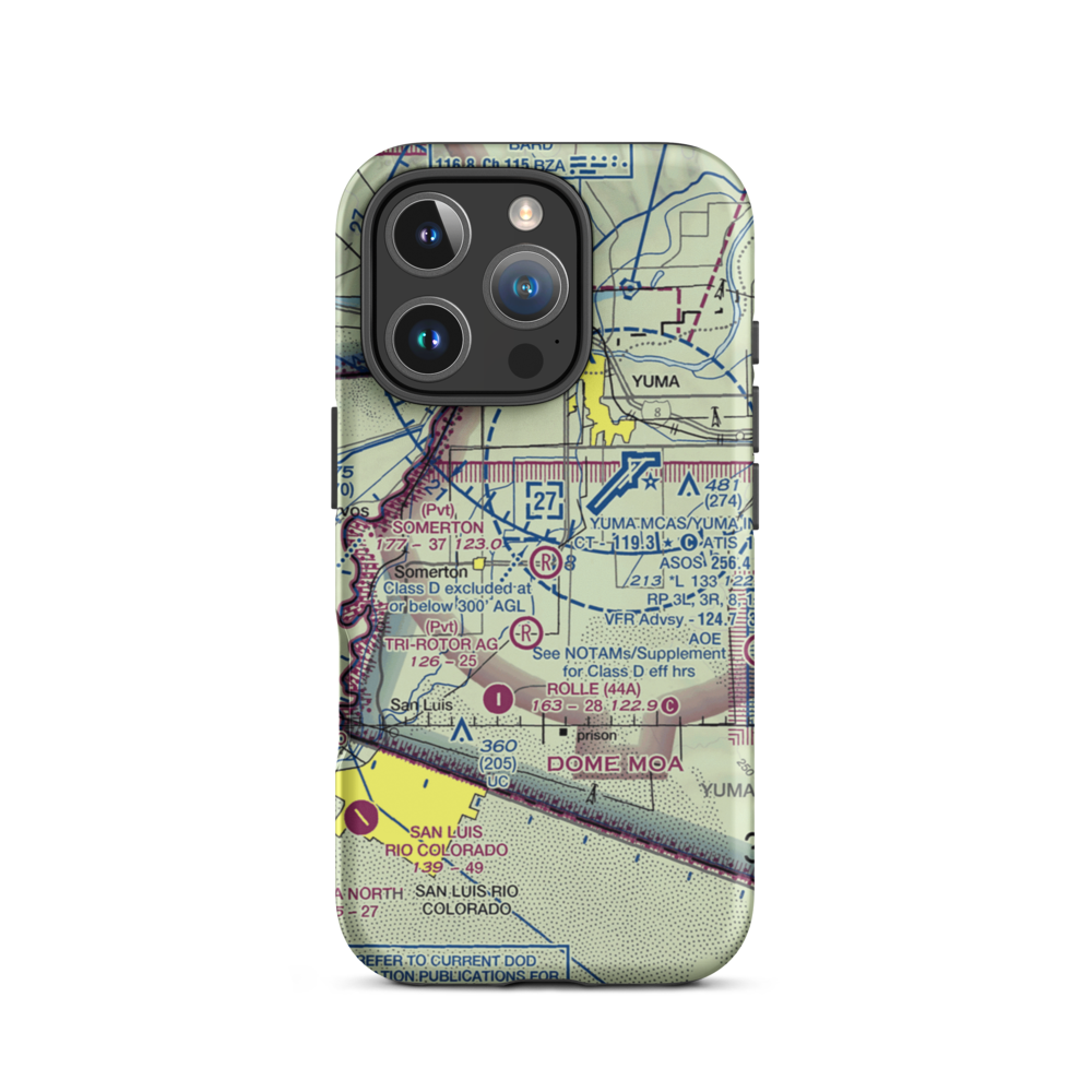 Somerton Airport (54AZ) VFR Sectional  Tough iPhone Case iPhone 16 Pro model shown