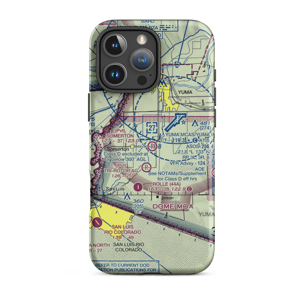 Somerton Airport (54AZ) VFR Sectional  Tough iPhone Case iPhone 16 Pro Max model shown