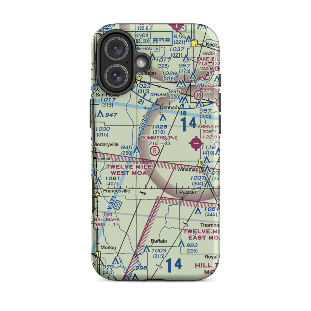 Sommers Airport (II79) VFR Sectional  Tough iPhone Case iPhone 16 Plus model shown