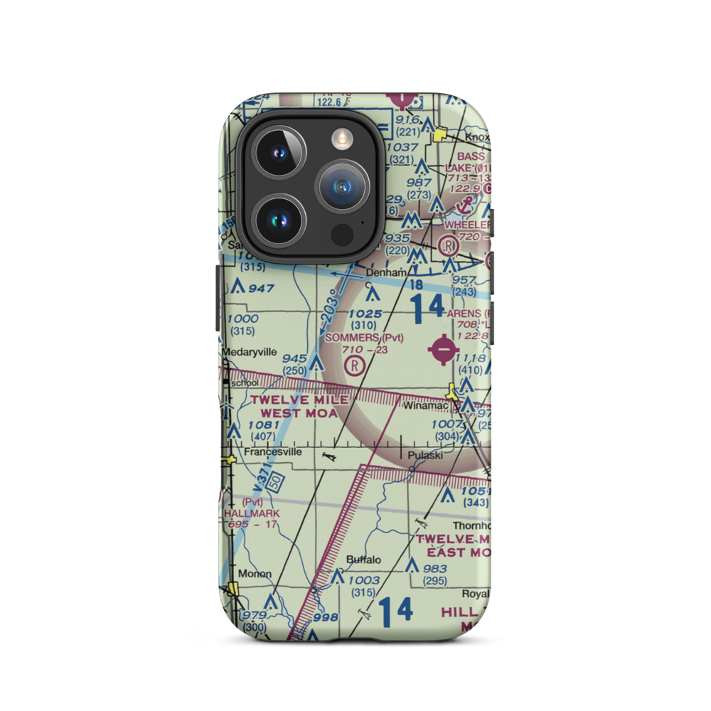 Sommers Airport (II79) VFR Sectional  Tough iPhone Case iPhone 16 Pro model shown
