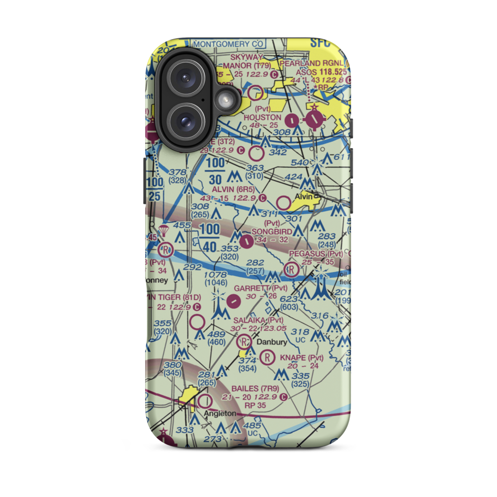Songbird Ranch Airport (91TS) VFR Sectional  Tough iPhone Case iPhone 16 Plus model shown