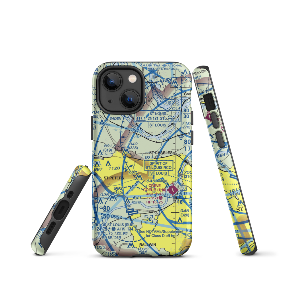 Sontimer Airport (46MO) VFR Sectional  Tough iPhone Case iPhone 13 mini model shown