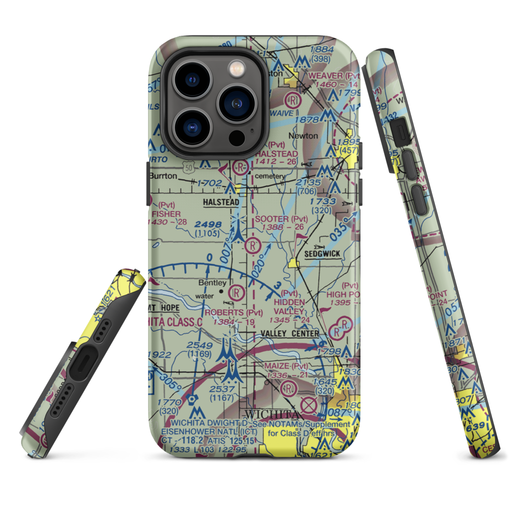 Sooter Airport (12KS) VFR Sectional  Tough iPhone Case iPhone 14 Pro Max model shown