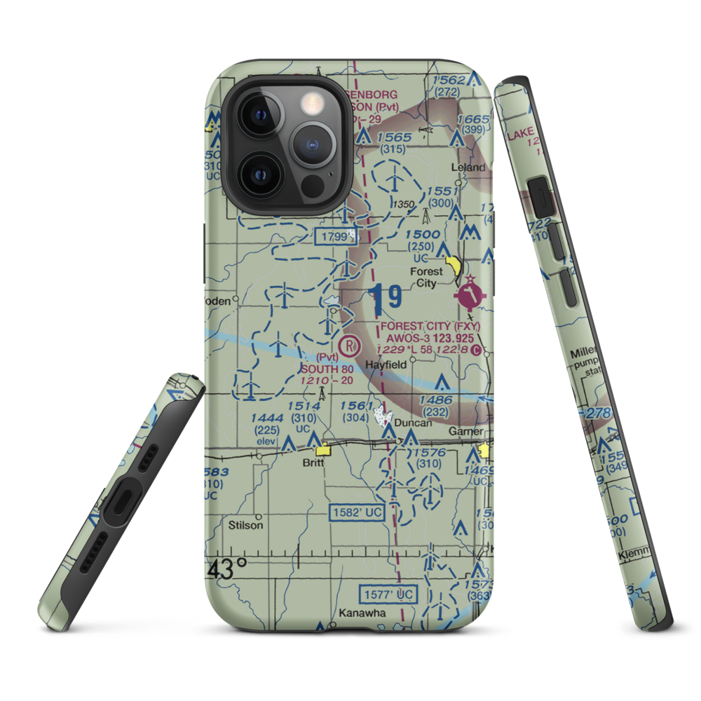 South 80 Field (2IA9) VFR Sectional  Tough iPhone Case iPhone 12 Pro Max model shown