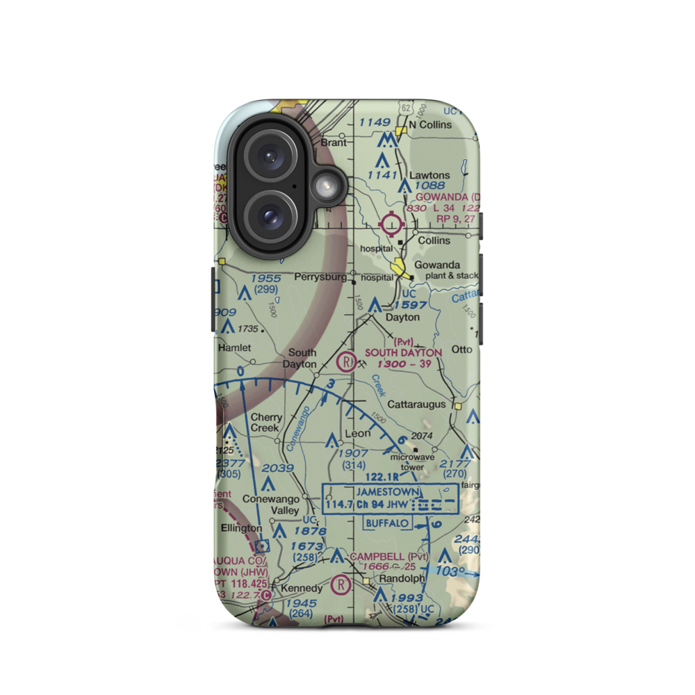 South Dayton Airport (NY27) VFR Sectional  Tough iPhone Case iPhone 16 model shown