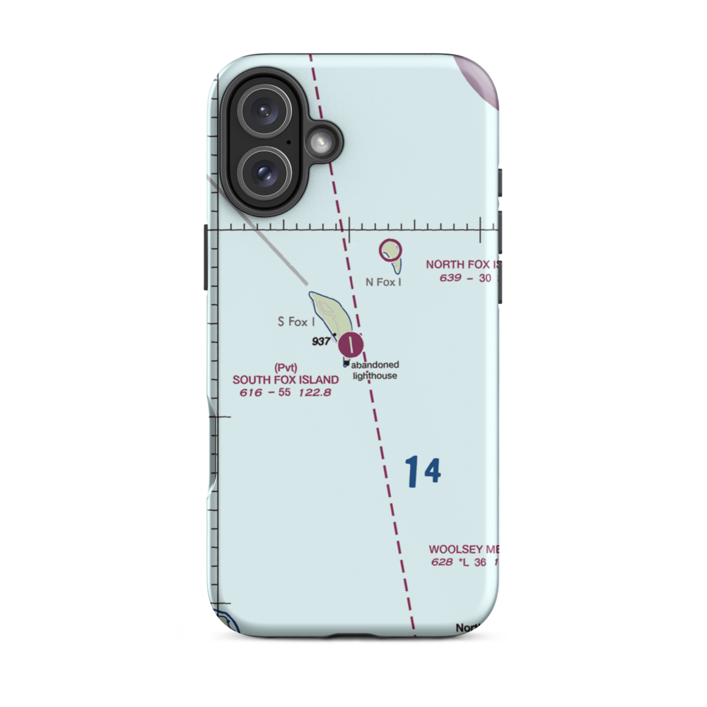 South Fox Island Airport (3MI2) VFR Sectional  Tough iPhone Case iPhone 16 Plus model shown