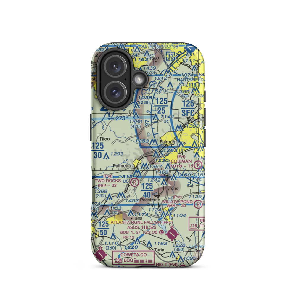 South Fulton Airport (89GE) VFR Sectional  Tough iPhone Case iPhone 16 model shown