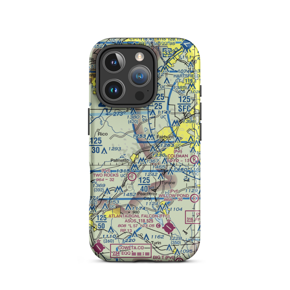 South Fulton Airport (89GE) VFR Sectional  Tough iPhone Case iPhone 16 Pro model shown
