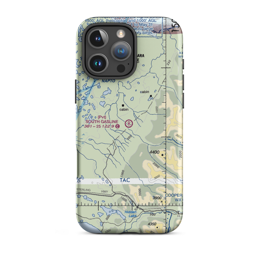 South Gasline Airport (AK39) VFR Sectional  Tough iPhone Case iPhone 16 Pro Max model shown