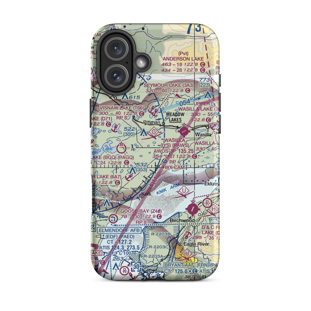 South Hollywood Airport (67AK) VFR Sectional  Tough iPhone Case iPhone 16 Plus model shown
