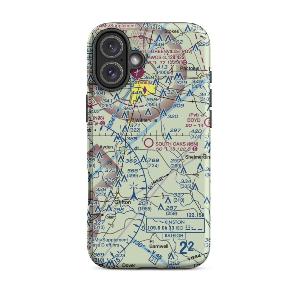 South Oaks Aerodrome (05N) VFR Sectional  Tough iPhone Case iPhone 16 Plus model shown