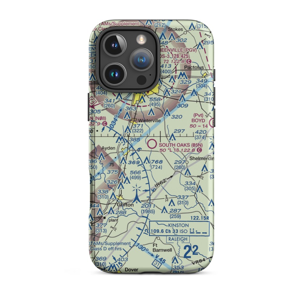 South Oaks Aerodrome (05N) VFR Sectional  Tough iPhone Case iPhone 16 Pro Max model shown