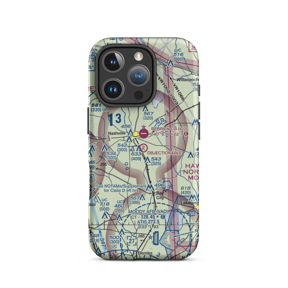 South One Ten Airport (1GA8) VFR Sectional  Tough iPhone Case iPhone 16 Pro model shown