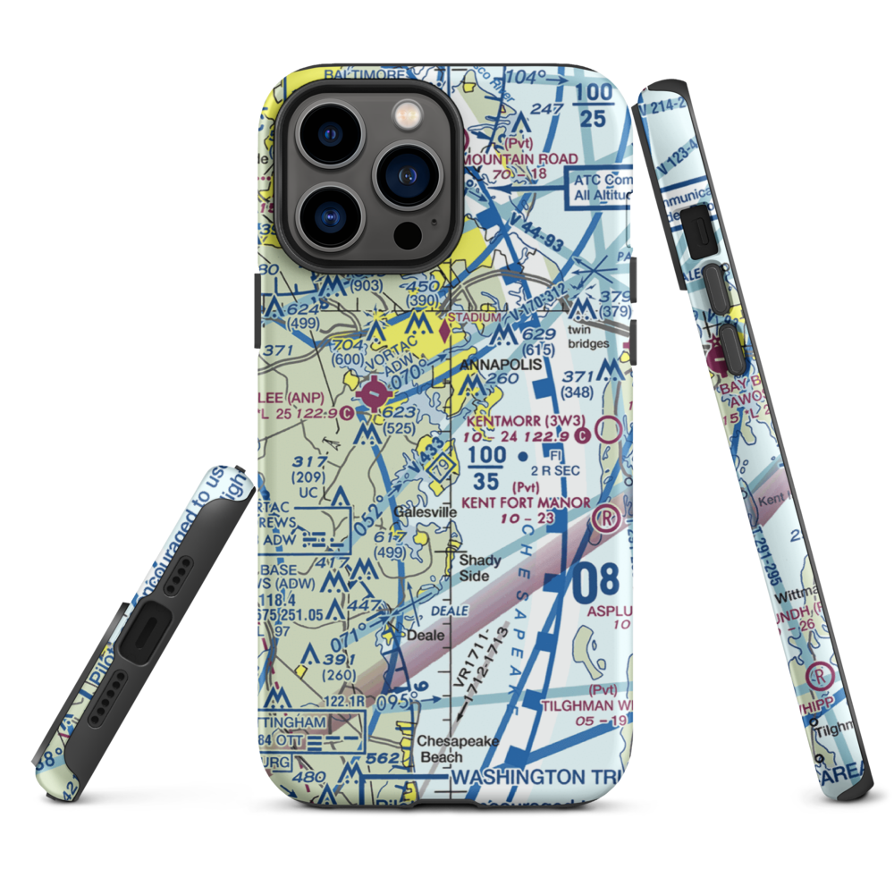 South River Seaplane Base (MD81) VFR Sectional  Tough iPhone Case iPhone 13 Pro Max model shown