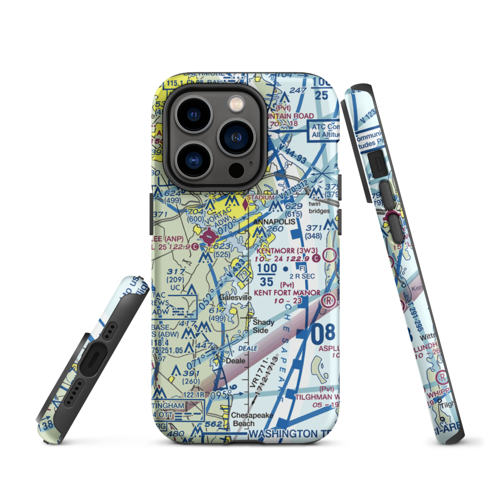 South River Seaplane Base (MD81) VFR Sectional  Tough iPhone Case iPhone 14 Pro model shown