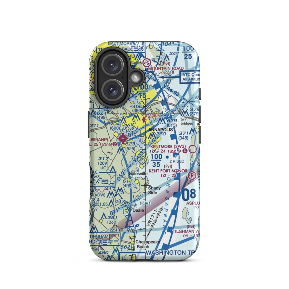 South River Seaplane Base (MD81) VFR Sectional  Tough iPhone Case iPhone 16 model shown