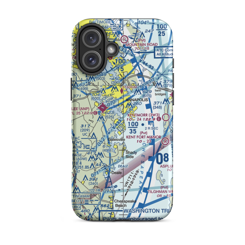 South River Seaplane Base (MD81) VFR Sectional  Tough iPhone Case iPhone 16 Plus model shown