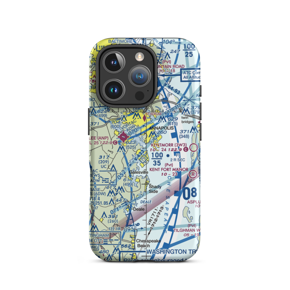 South River Seaplane Base (MD81) VFR Sectional  Tough iPhone Case iPhone 16 Pro model shown