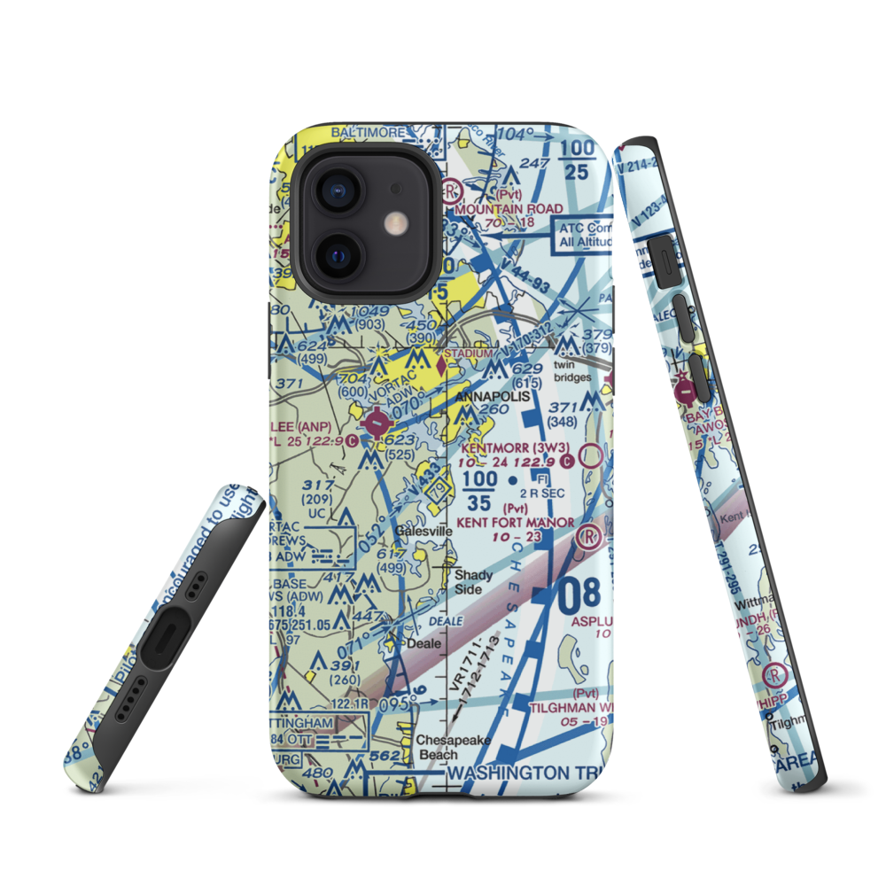 South River Seaplane Base (MD81) VFR Sectional  Tough iPhone Case iPhone 12 model shown