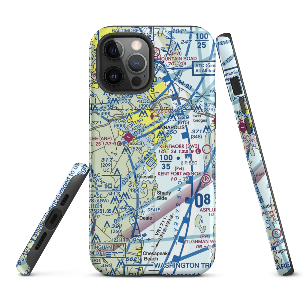 South River Seaplane Base (MD81) VFR Sectional  Tough iPhone Case iPhone 12 Pro Max model shown